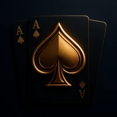 Gold ace of spades and poker cards icon for online poker on IPL ID