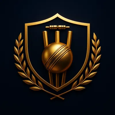 IPL ID gold cricket ball and stumps monogram logo mark