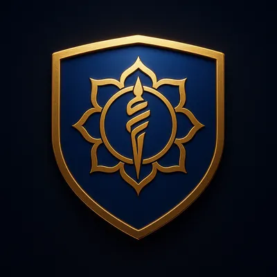 Royal blue and gold T20 franchise shield crest for Mumbai cricket match odds